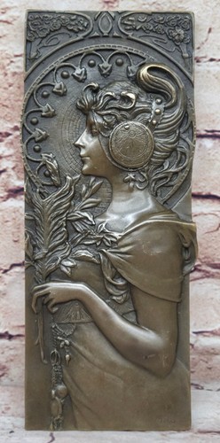 Bas relief woman bronze - woman,